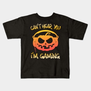 Funny Halloween Pumpkin Gamer Gift Kids T-Shirt